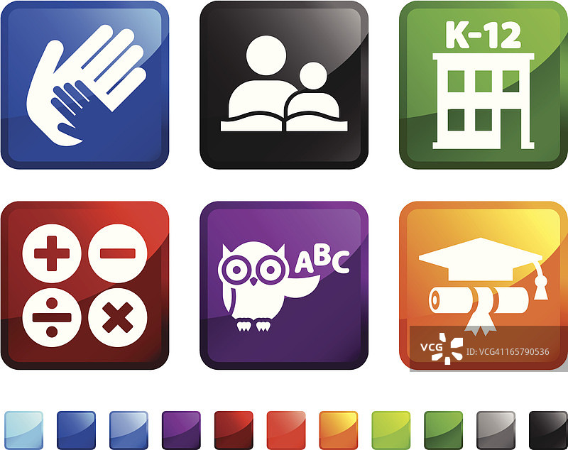 校园生活免版税矢量图标贴纸图片素材