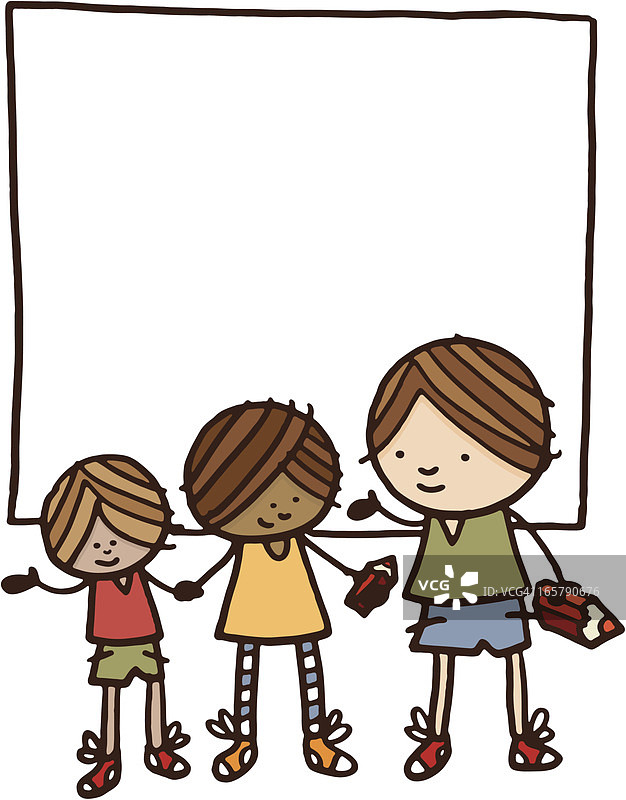 快乐儿童与留白相框图片素材