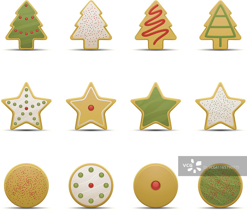 带糖屑的圣诞饼干图标图片素材