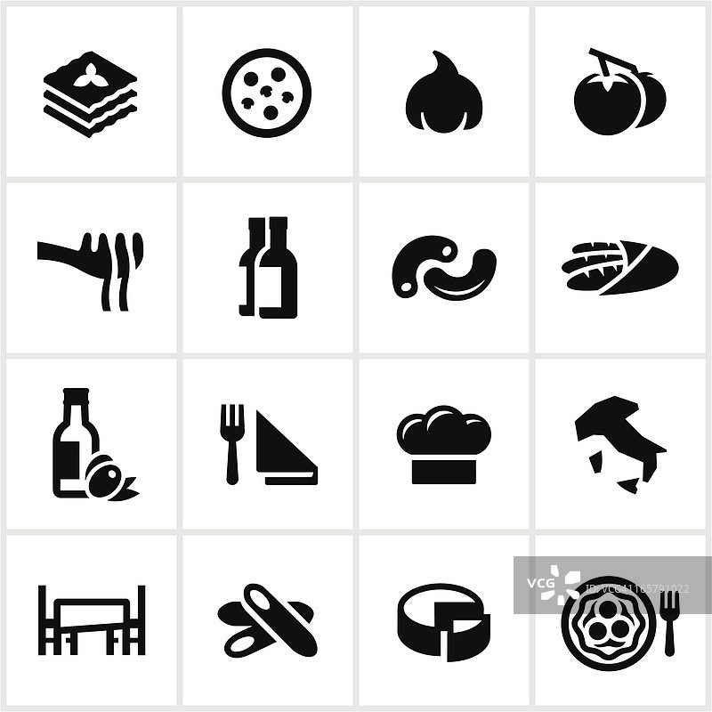 黑色意大利美食图标图片素材
