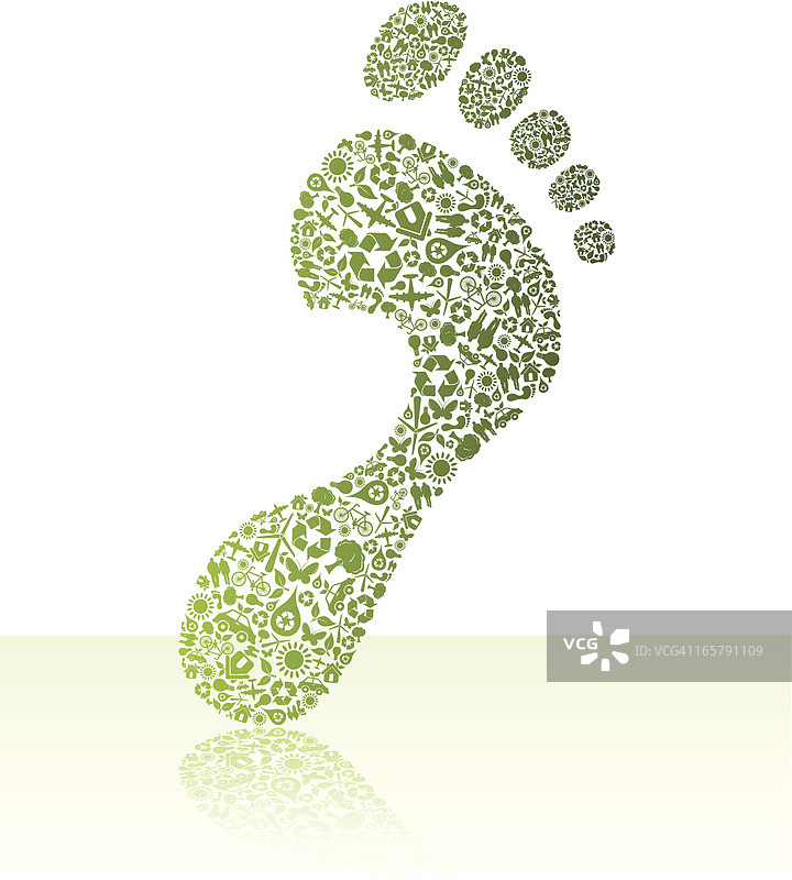绿色环保足迹图片素材