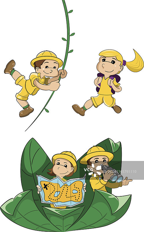 探险儿童图片素材