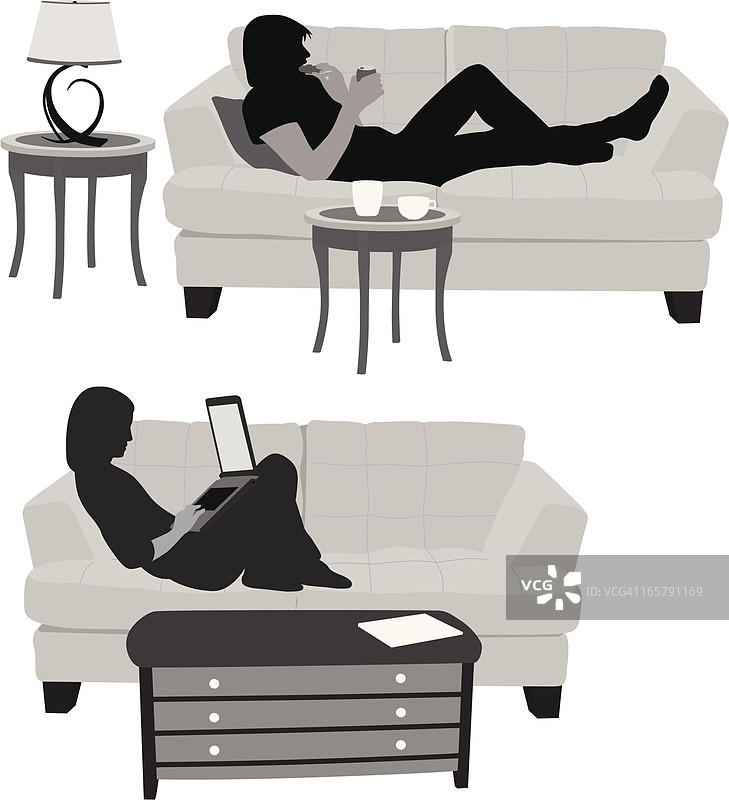 舒适生活矢量剪影图片素材