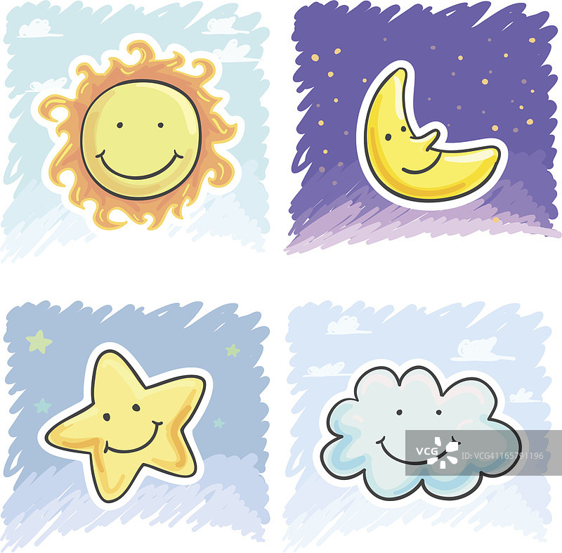 卡通天气图标图片素材