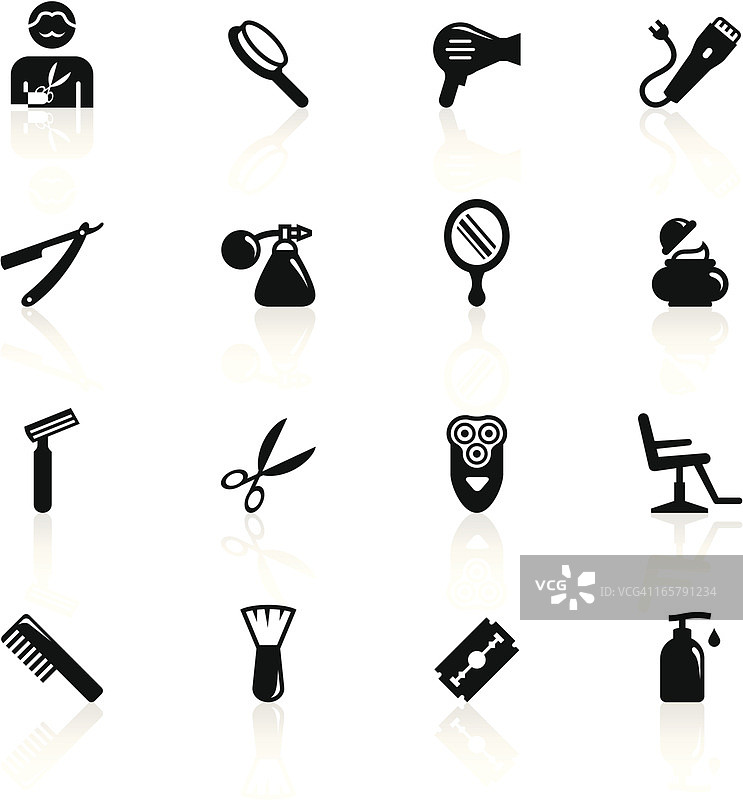 黑色理发店符号图片素材