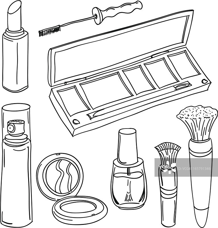 黑白化妆工具图片素材