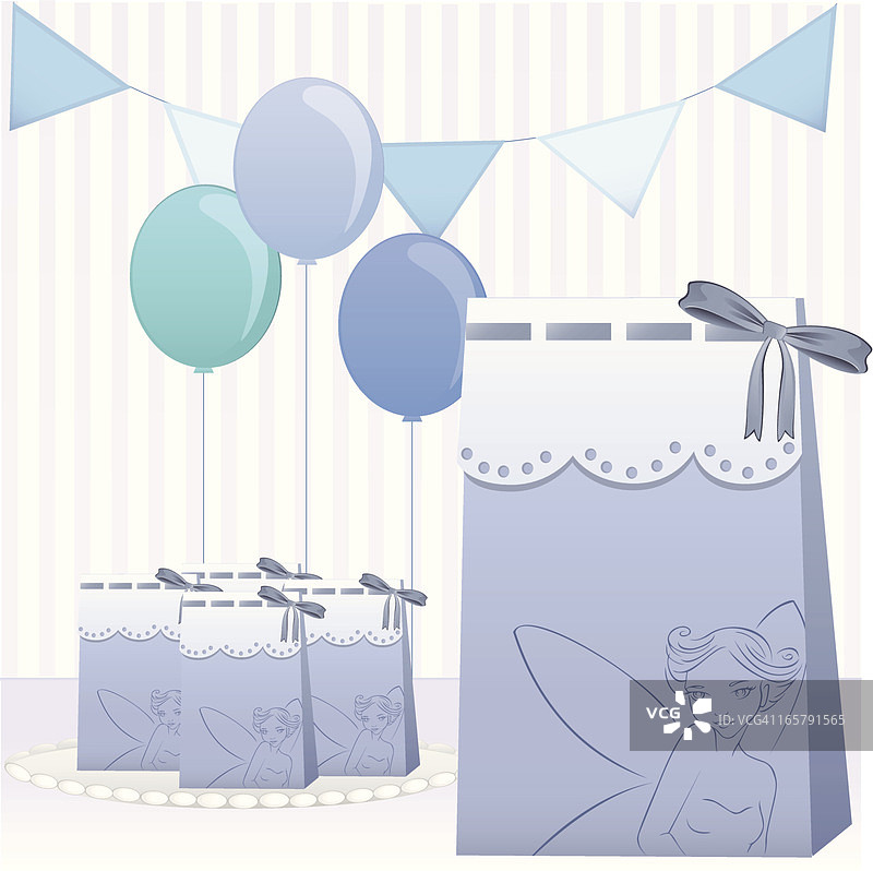 蓝色天使派对礼品图片素材