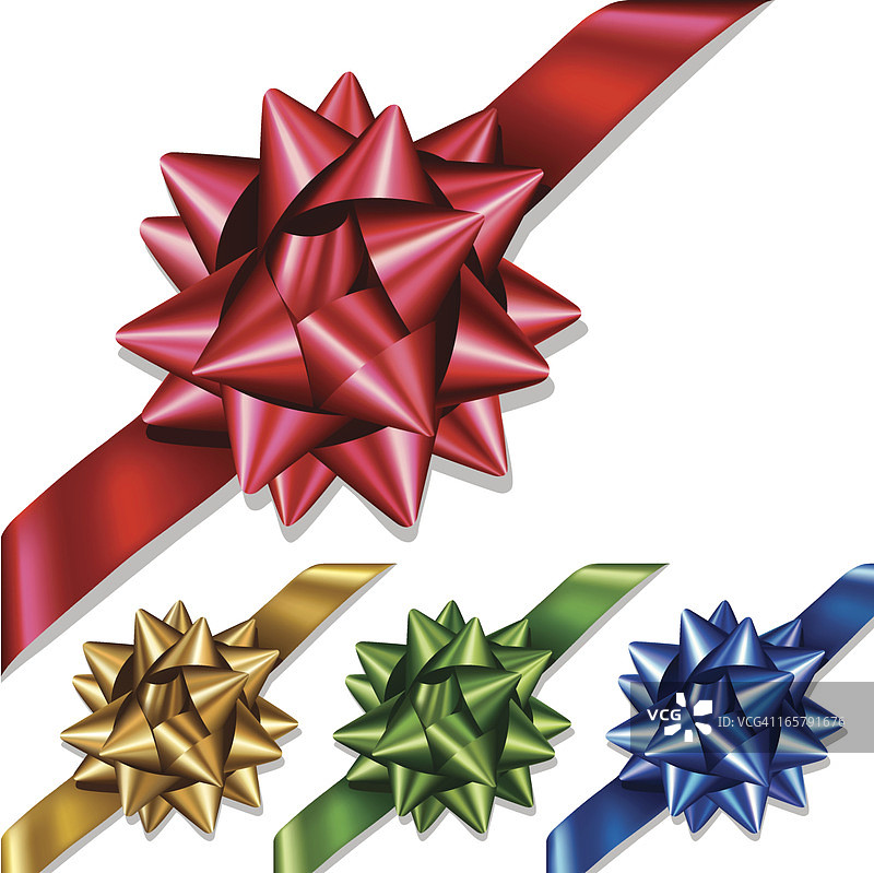 四个彩色蝴蝶结图片素材