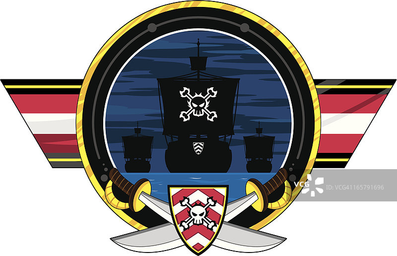海盗船徽章图片素材