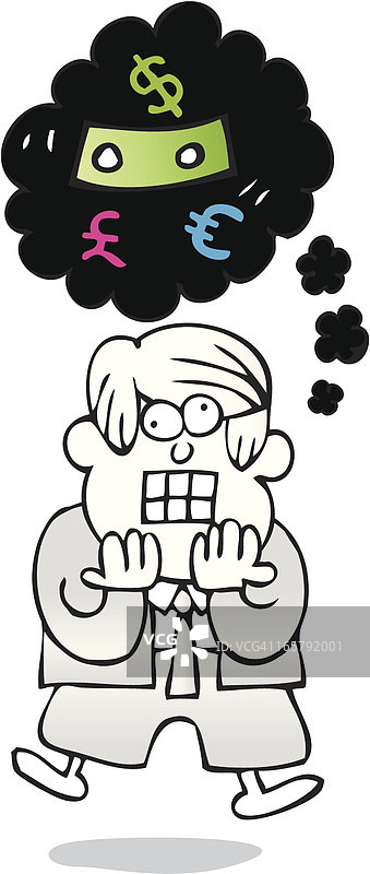 惊慌失措的商人矢量卡通图片素材