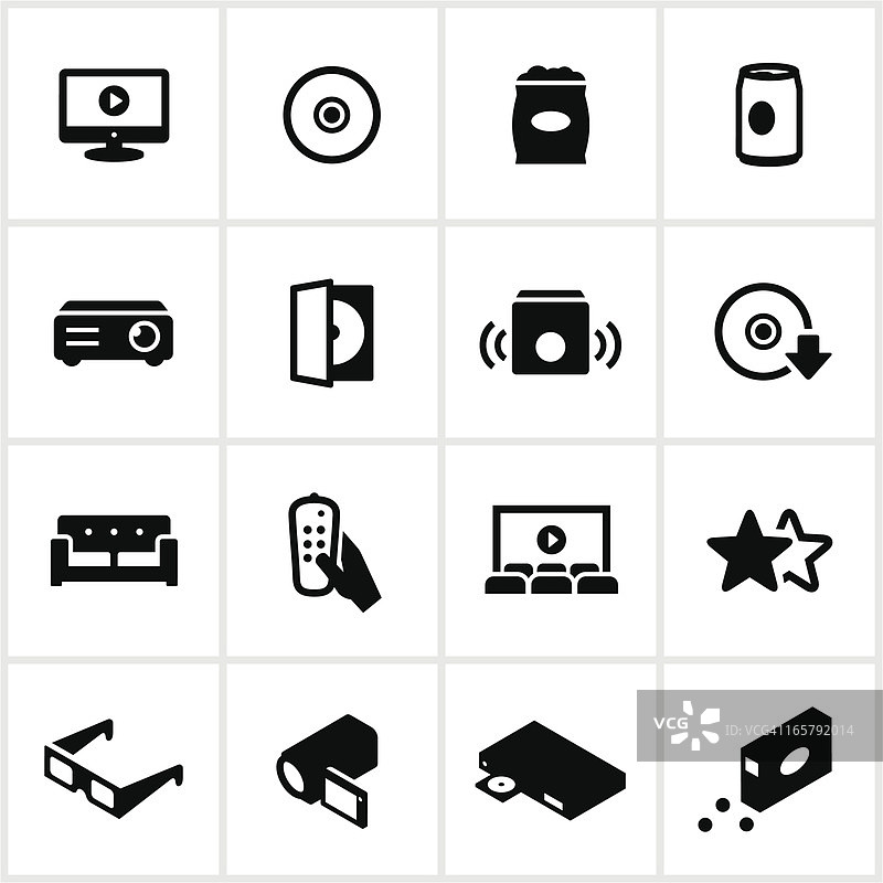 家庭电影黑色图标图片素材