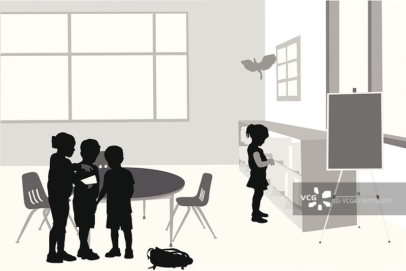 男孩女孩矢量剪影图片素材