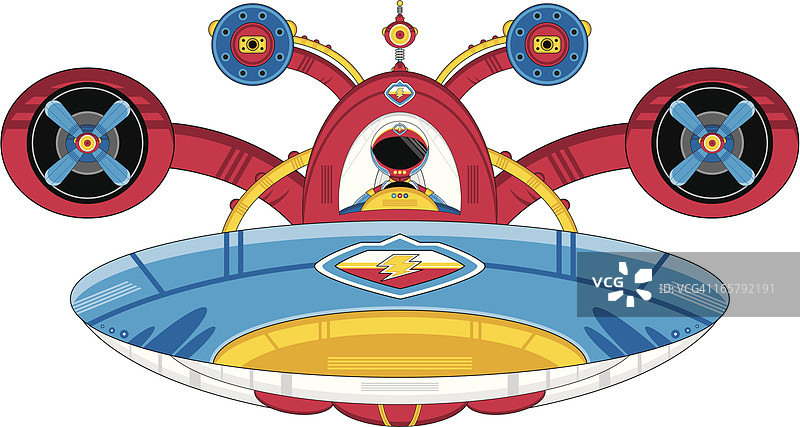 飞行太空飞行器中的宇航员图片素材