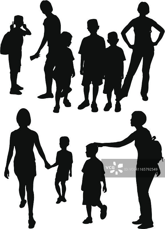 家庭剪影图片素材