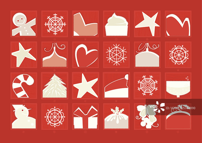 基督降临节日历（红色背景）图片素材