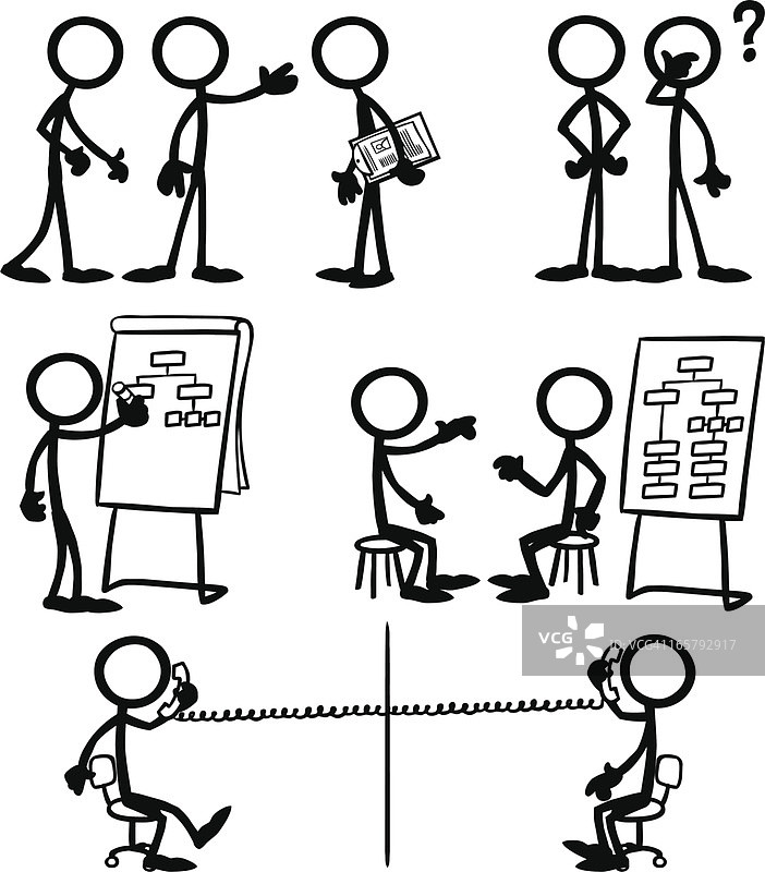 火柴人人群商业策略图片素材