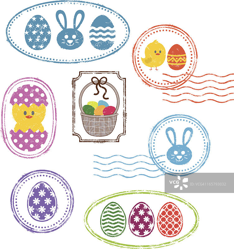 复活节橡胶印章图片素材
