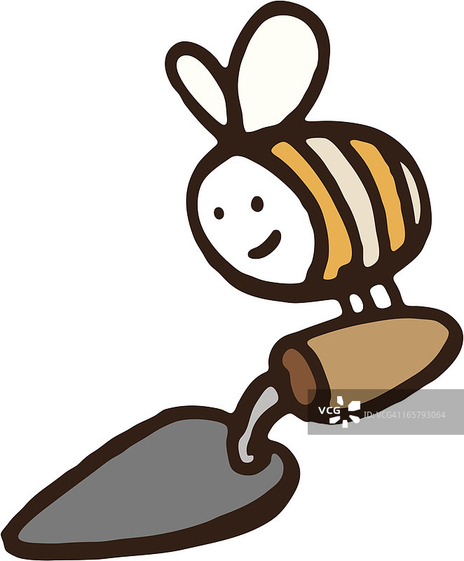 携带泥刀的蜜蜂图片素材