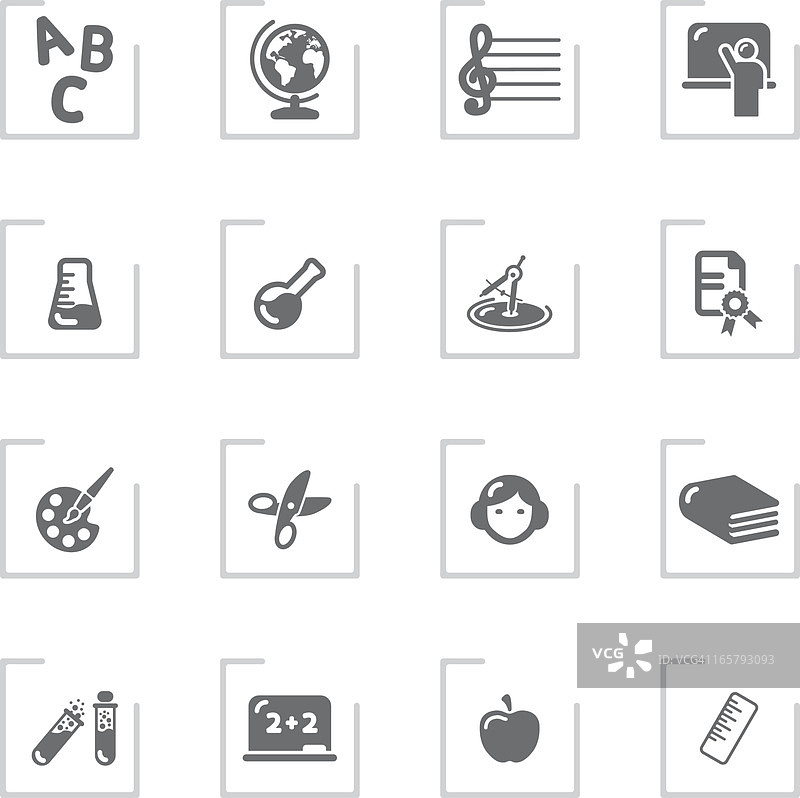 教育与知识图标|灰色框架图片素材
