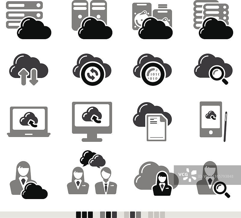 云计算灰色图标图片素材