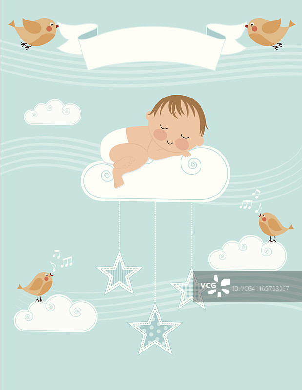 男婴出生公告图片素材