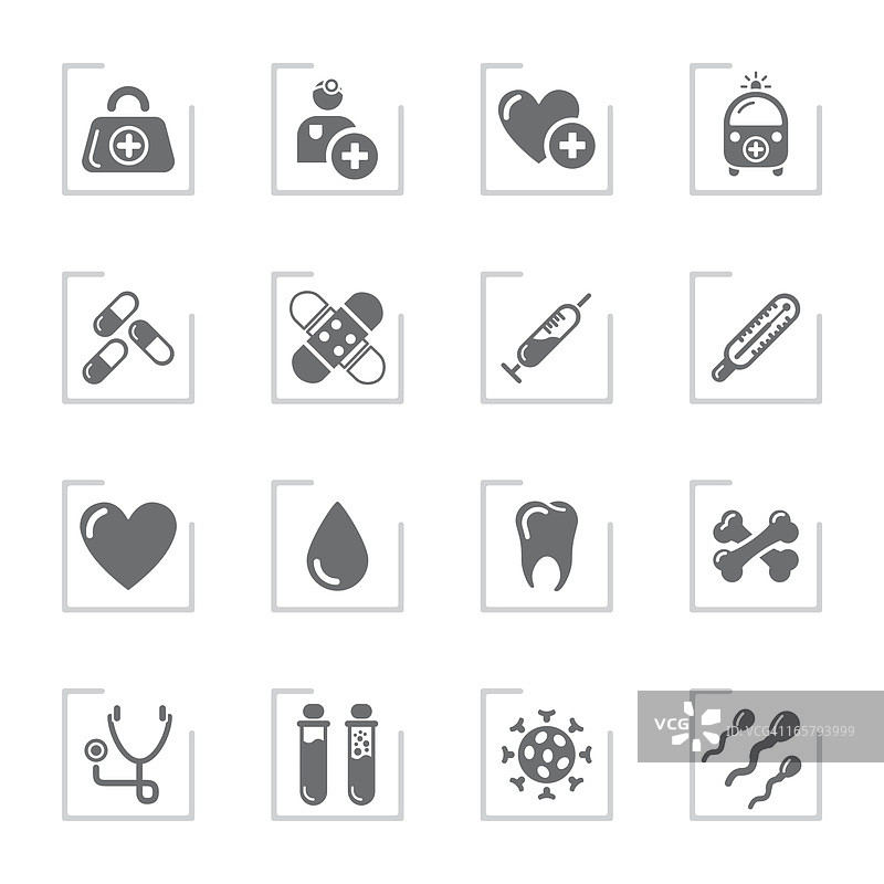 医疗图标|灰色边框图片素材