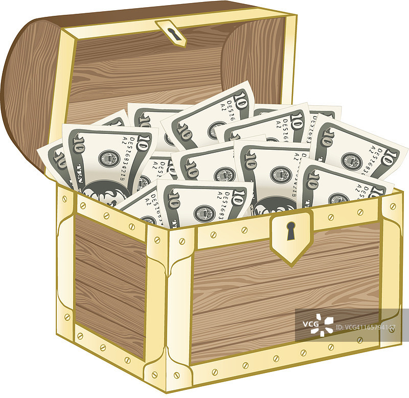 美元宝箱图片素材