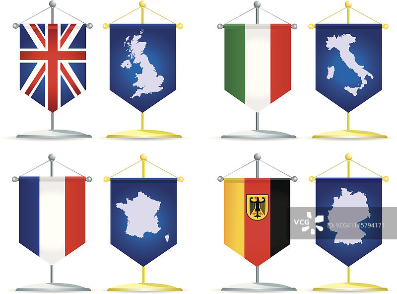 欧洲三角旗图片素材