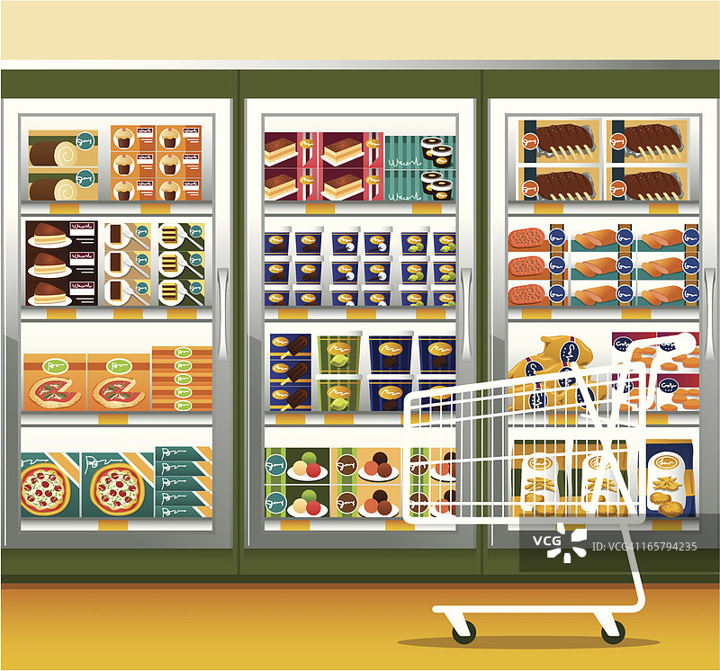 超市与购物车图片素材