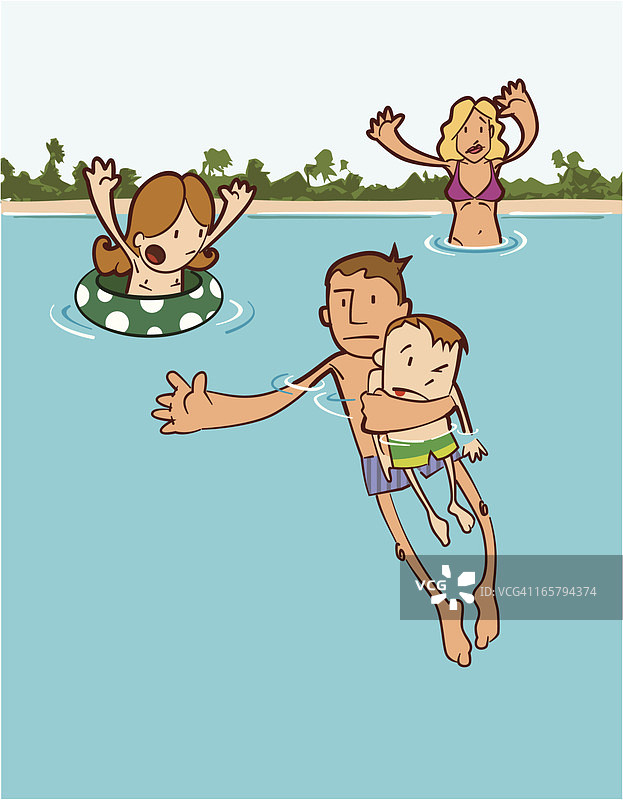 海滩救援图片素材