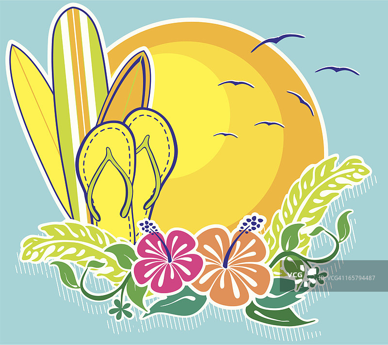 冲浪假期标志图片素材