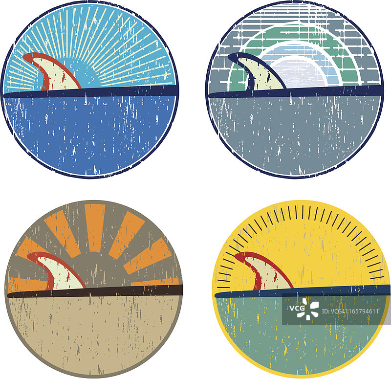 复古冲浪板标志图片素材