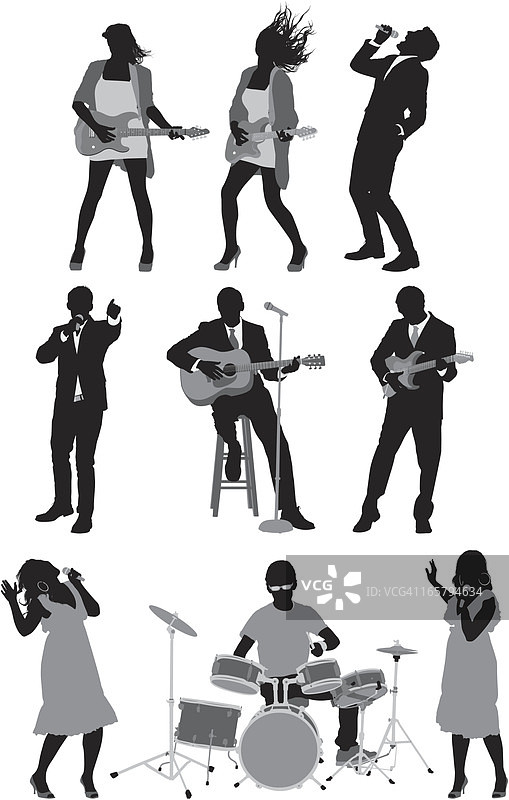 音乐家剪影图片素材