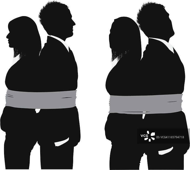 商务人士被绳索束缚图片素材