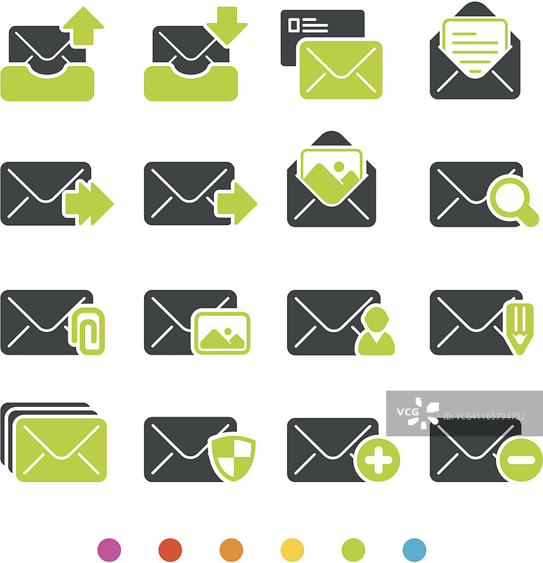 邮件和通讯图标集图片素材