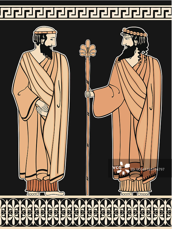 两名希腊男人图片素材