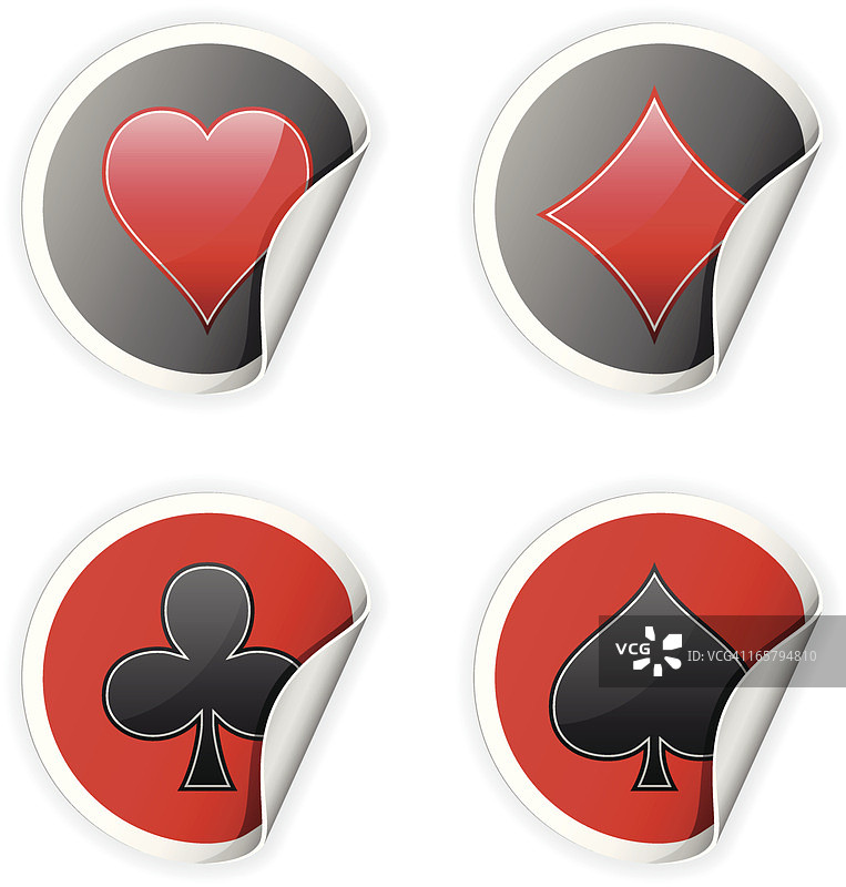 扑克牌标志贴纸图片素材