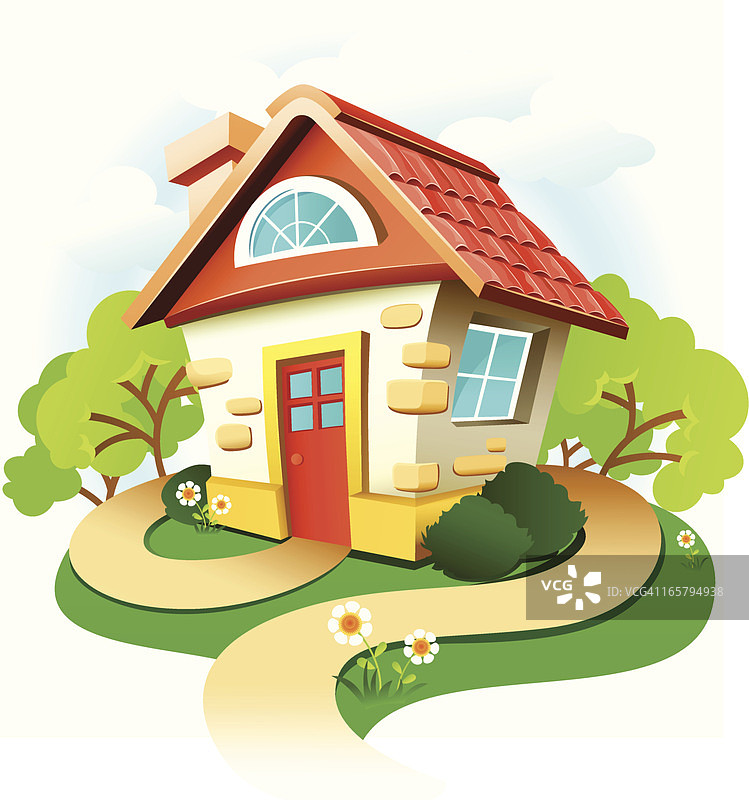 可爱的乡村小屋图片素材