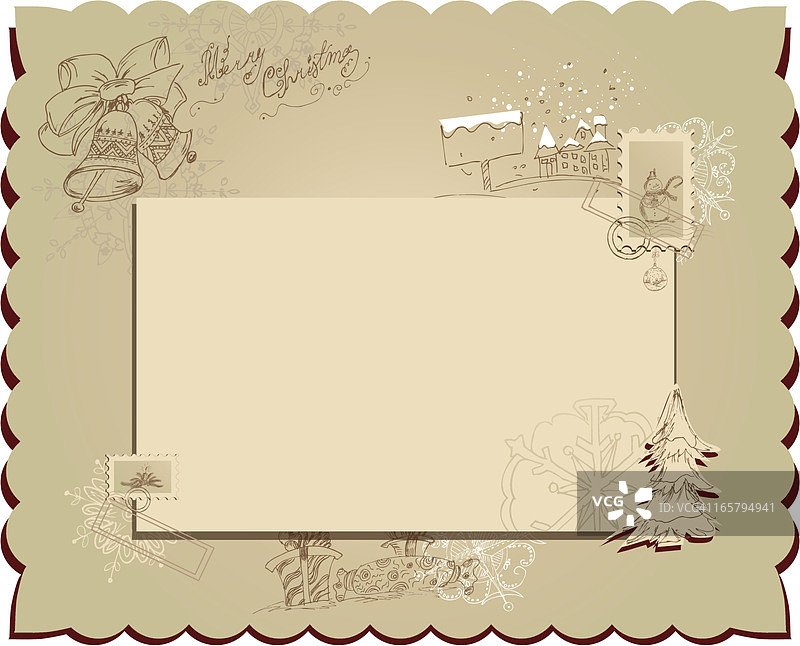 复古圣诞贺卡图片素材
