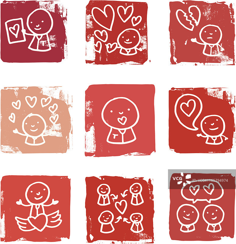 爱与爱心图标积木图片素材