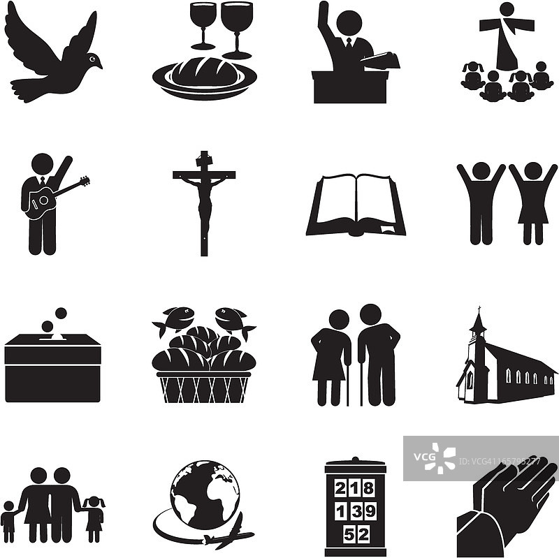 教堂图标集图片素材