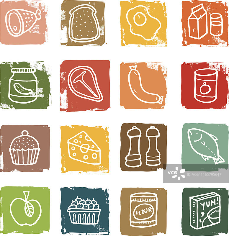 食品方块图标集图片素材