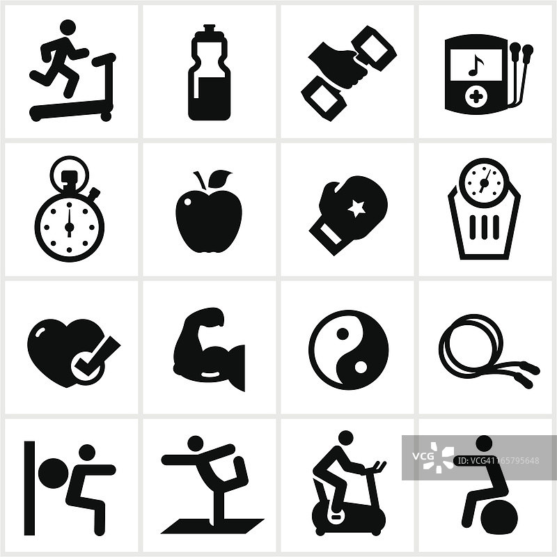黑色健身图标图片素材