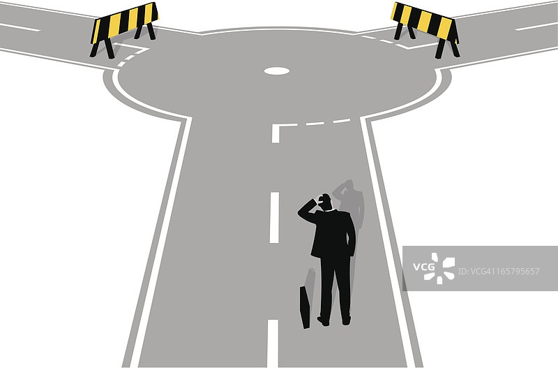 前方路障图片素材