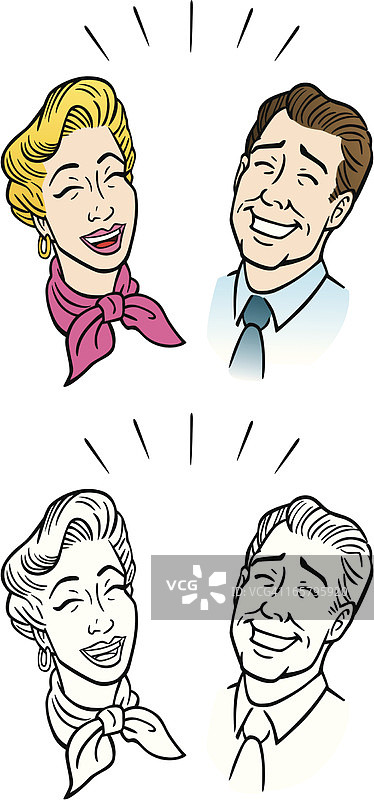 漫画情侣大笑图片素材