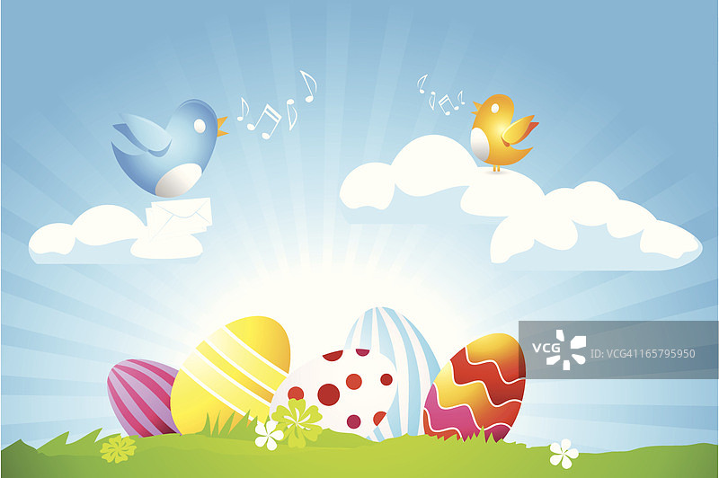 歌唱的复活节小鸡图片素材