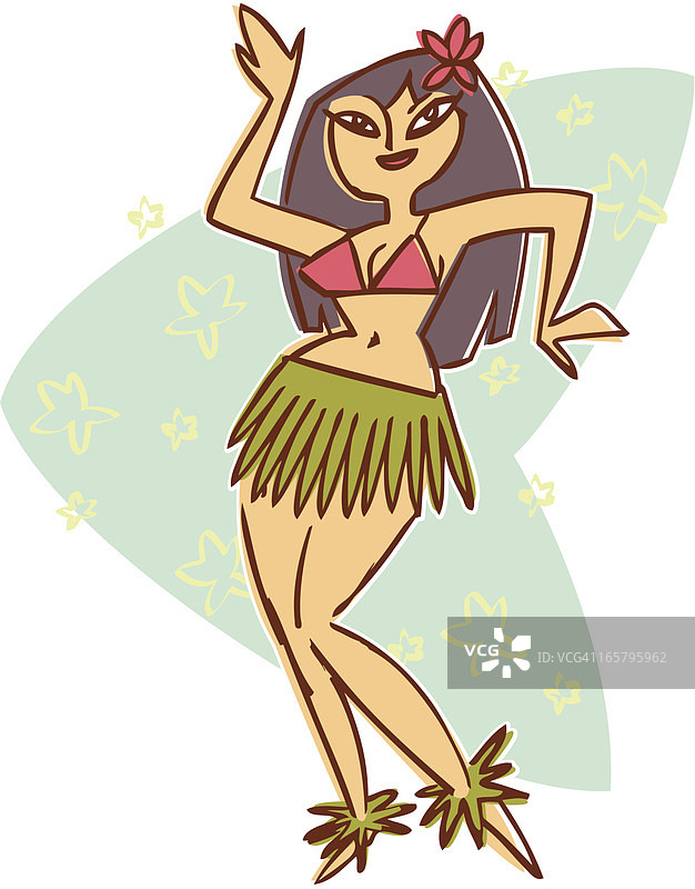 复古呼啦舞女郎图片素材