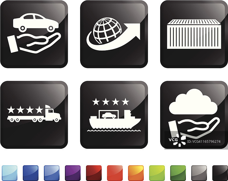全球货运免版税矢量图标贴纸图片素材