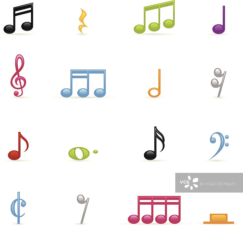 彩色图标 - 音符图片素材