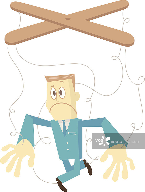 手脚被傀儡线控制的男人图片素材